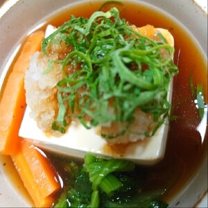 レンジで生姜と塩昆布の湯豆腐